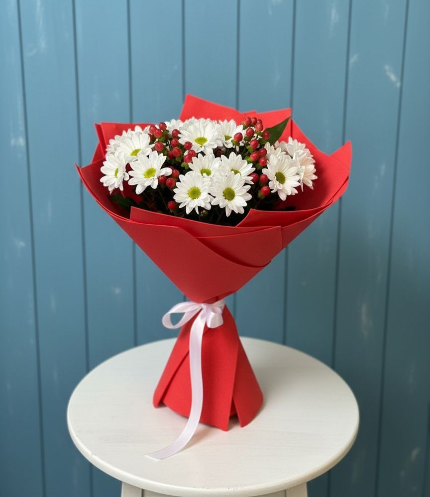 Букет цветов из: Хризантемы в Лебяжьем Ленинградской области