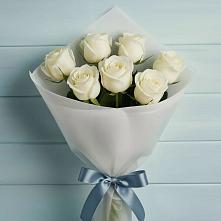 Букет 7 Белых роз Эдлесс Лав #REPLACE_PRED# Лебяжьем Ленинградской области