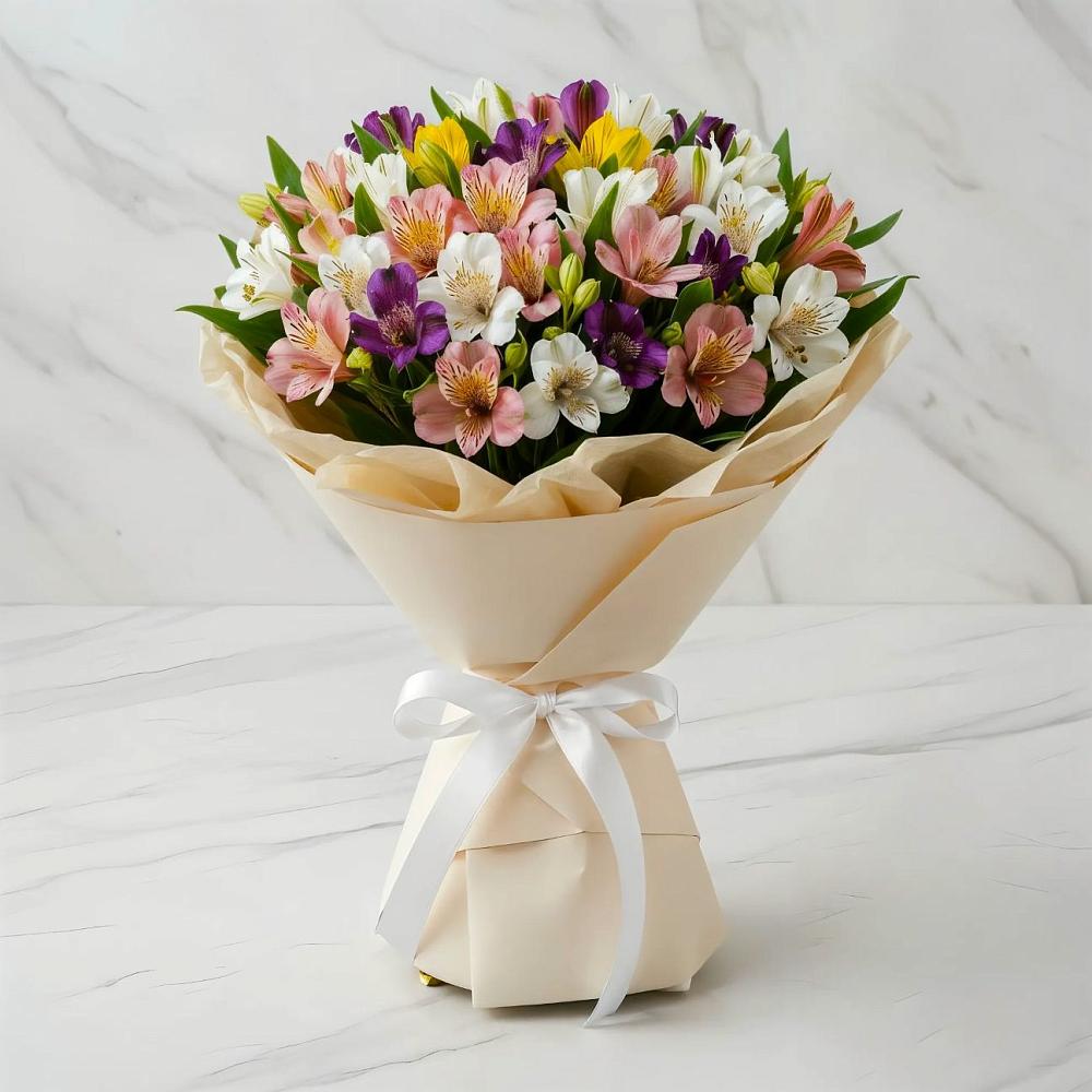 Букет цветов из: Альстромерии в Лебяжьем Ленинградской области