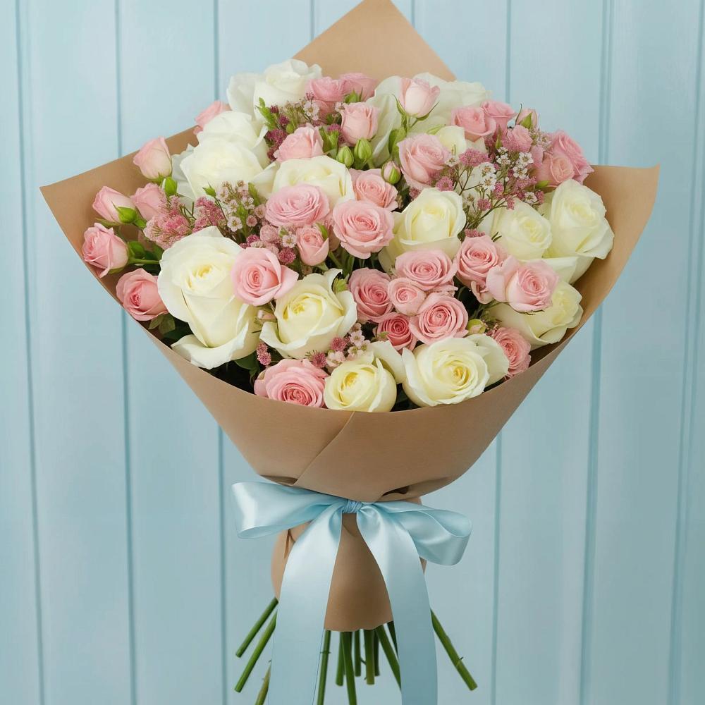 Букет цветов из: Розы в Лебяжьем Ленинградской области