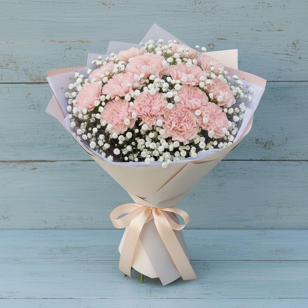 Букет цветов из: Гвоздики в Лебяжьем Ленинградской области