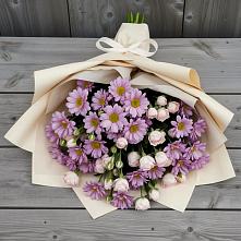 Букет цветов из:  Розы и Хризантемы в Лебяжьем Ленинградской области