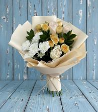 Букет цветов из:  Розы и Хризантемы в Лебяжьем Ленинградской области