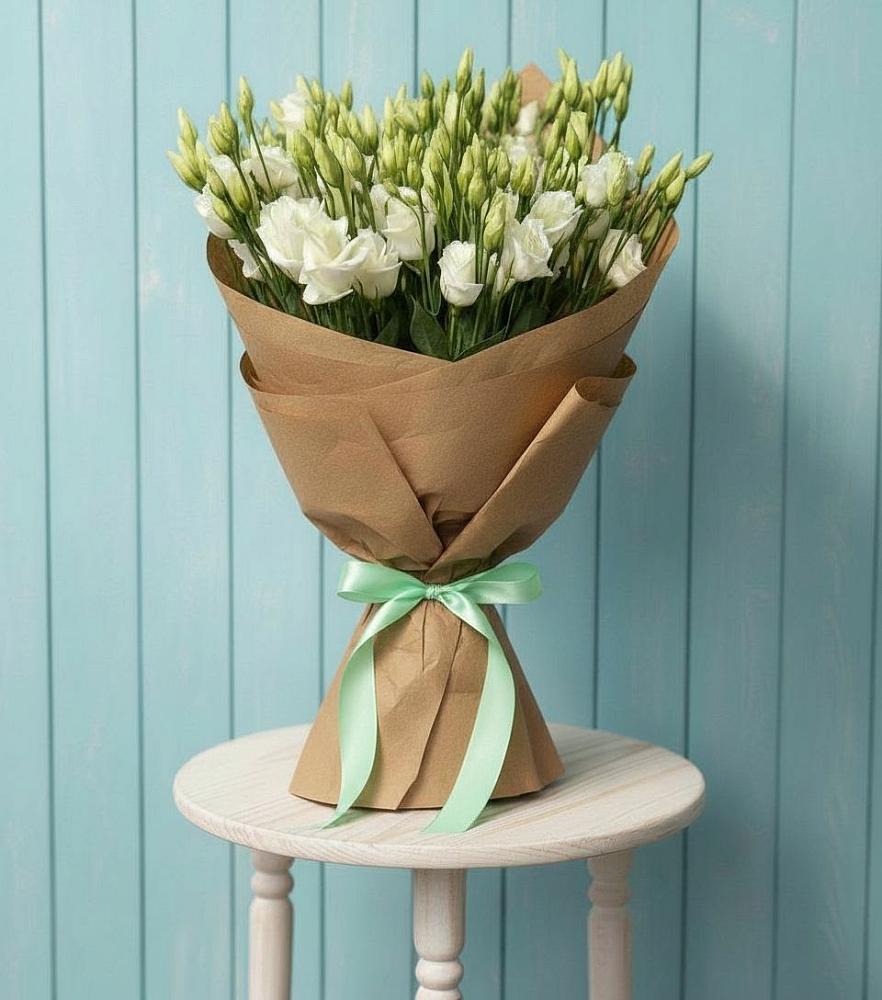 Букет цветов из: Лизиантусы в Лебяжьем Ленинградской области