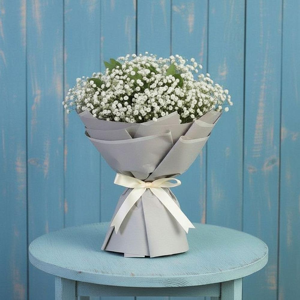 Букет цветов из: Гипсофила в Лебяжьем Ленинградской области