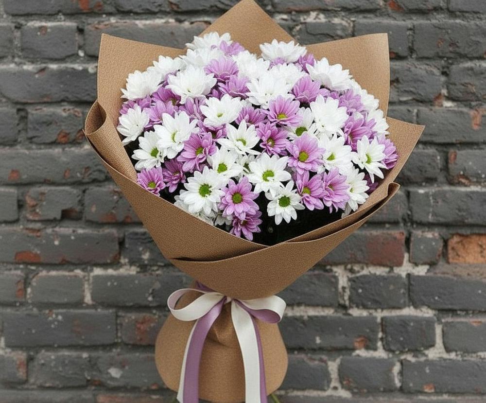Букет цветов из: Хризантемы в Лебяжьем Ленинградской области