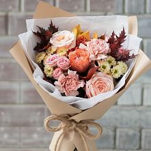 Букет цветов из:  Гвоздики, Хризантемы и Розы в Лебяжьем Ленинградской области