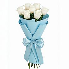 Букет 7 белых роз Проуд #REPLACE_PRED# Лебяжьем Ленинградской области