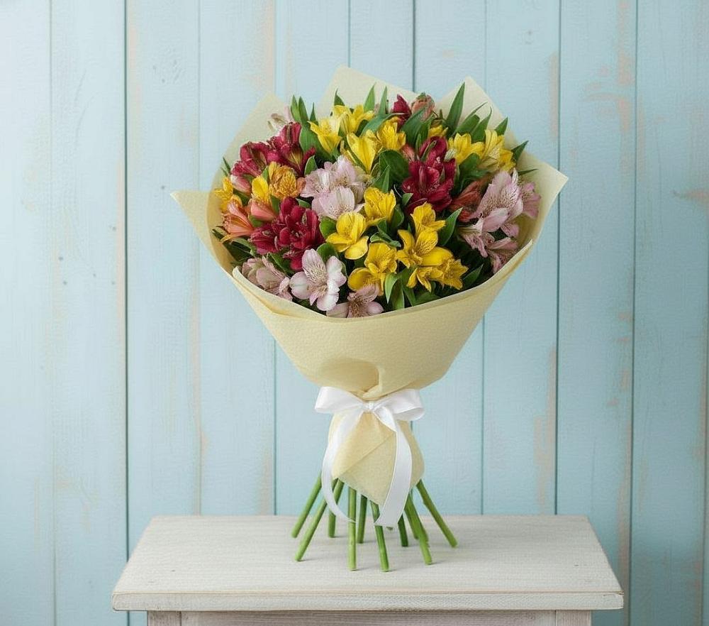 Букет цветов из: Альстромерии в Лебяжьем Ленинградской области