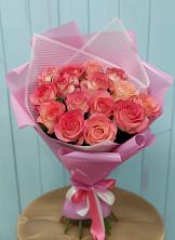 Букет 15 Розовых роз Равель в Лебяжьем Ленинградской области