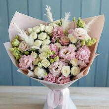 Букет цветов из:  Альстромерии и Розы в Лебяжьем Ленинградской области